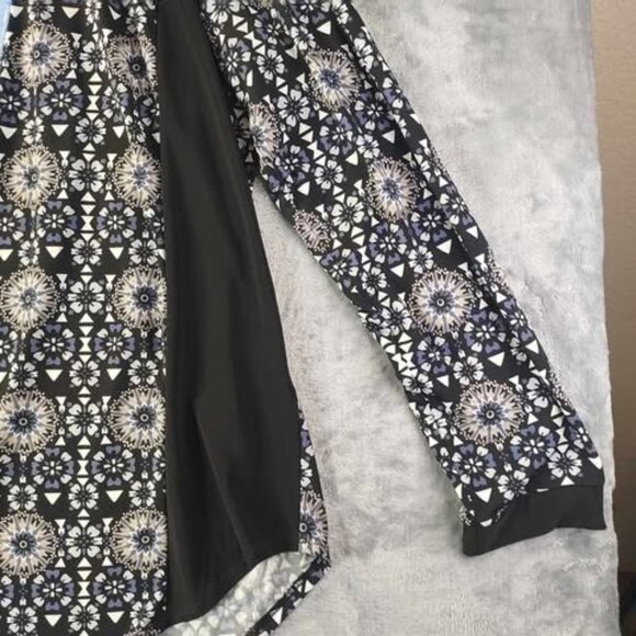 Roz &‎ Ali Mixed Print Boho Tunic Top Black Blue 1X Weekend Casual Everyday Wear - Picture 6 of 10